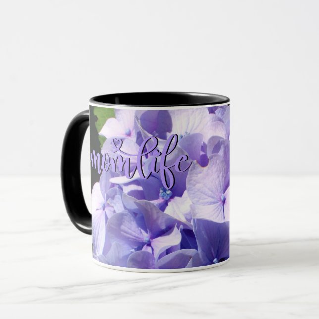Taza Púrpura Hydrangea #momlife (Anverso izquierdo)