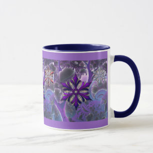 Taza púrpura salvaje loca del ornamento del