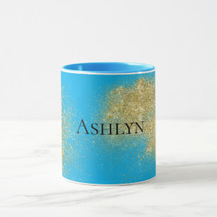 Taza Purpurina Aqua Gold Glitzy