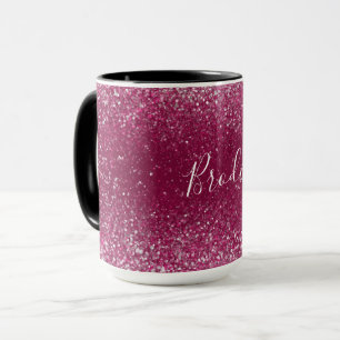 Taza Purpurina de Borgoña y Plata