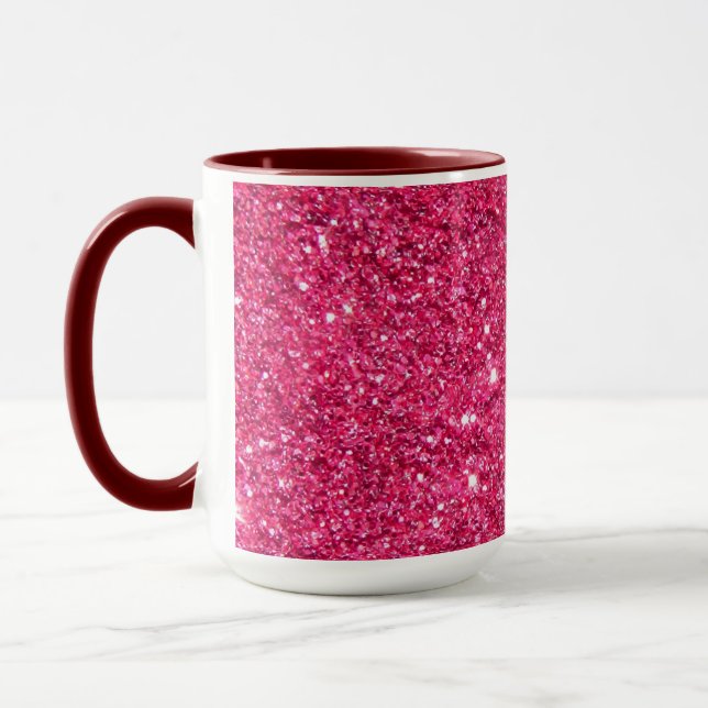 Taza Purpurina de las rosas fuertes del encanto (Izquierda)