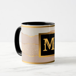 Taza Purpurina de lujo Rosa Gold Monogrammed