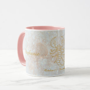 Taza Purpurina de monograma de signo de estrella de esc