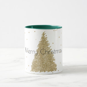 Taza Purpurina de oro blanco esparce árbol de Navidad