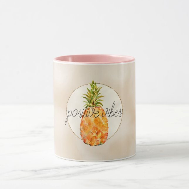 Taza Purpurina de oro de piña tropical (Centro)