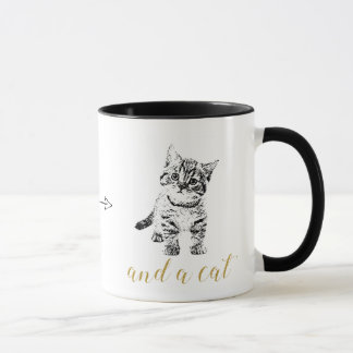 Taza Purpurina de oro falso gato negro