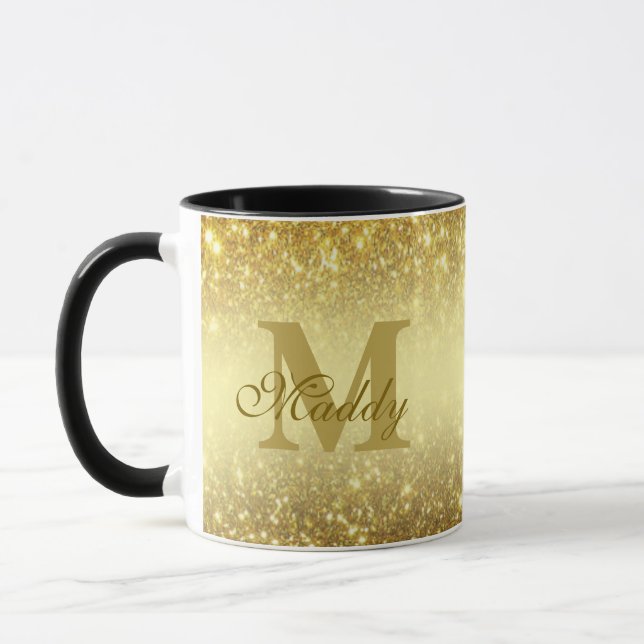 Taza purpurina de oro personalizado (Izquierda)