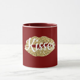 Taza Purpurina de oro rojo levanta flirty Kiss