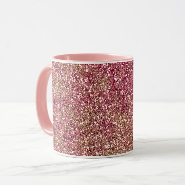 Taza Purpurina de parqueas rosadas de bronce Ombre (Anverso izquierdo)