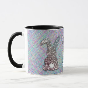 Taza Purpurina De Pascua Pastel Glam Bunnies En Plaid
