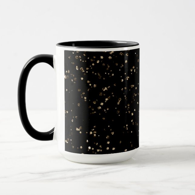 Taza Purpurina dorado sobre negro (Izquierda)