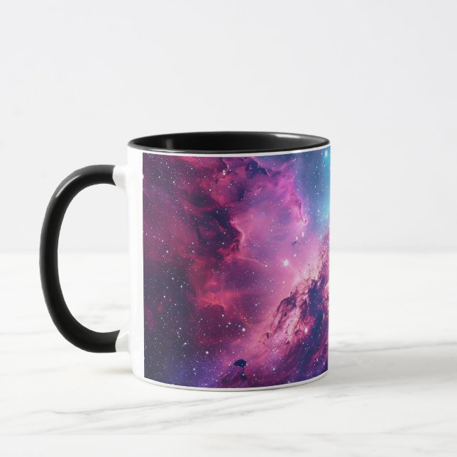 Taza Purpurina espacial galaxia nebulosa universo rosa  (Izquierda)