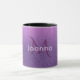 Taza Purpurina falso ultravioleta y rosa ondulante con 