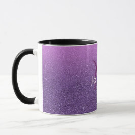 Taza Purpurina falso ultravioleta y rosa ondulante con 