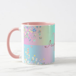 Taza Purpurina holográfica de unicornio