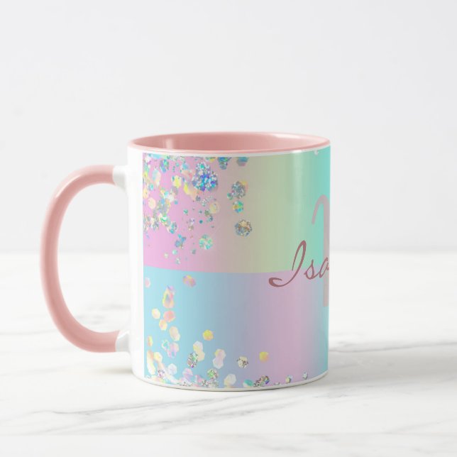 Taza Purpurina holográfica de unicornio (Izquierda)