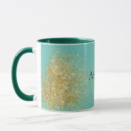 Taza Purpurina Mint Gold Glitzy