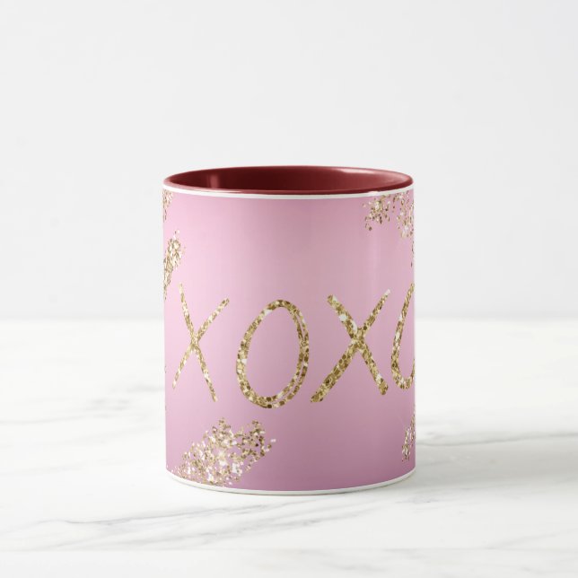 Taza Purpurina Ombre Rosa XOXO (Centro)