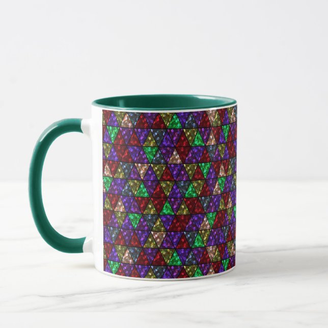 Taza Purpurina. Rojo, verde, morado. (Izquierda)