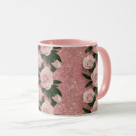 Taza Purpurina rosa de lujo Dreamy Rosas Mug