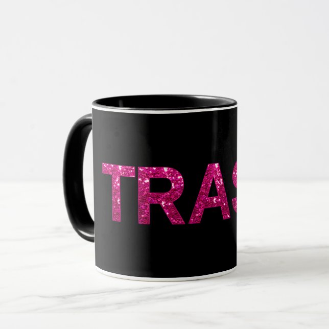Taza Purpurina Trash Hot Pink (Anverso izquierdo)