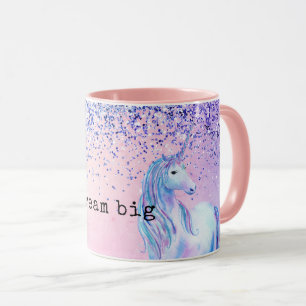Taza Purpurina Unicorn Azul Púrpura