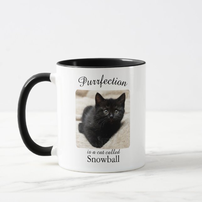 Taza Purrfection  Is a Cat Personalised Mug (Izquierda)