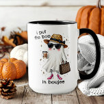 Taza Puse el Boo en Boujee Fantasma Coquette Halloween<br><div class="desc">La dulce mamá de Halloween "Publiqué el Boo en Boujee" es una manera divertida de celebrar Halloween.</div>