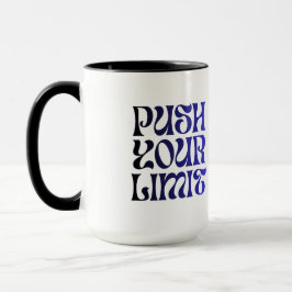 Taza Push Your Limit – Vintage Blue Motivational Mug