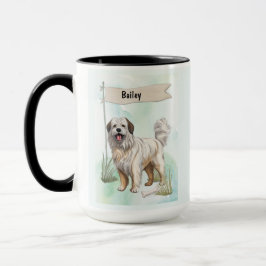 Taza Pyrenean Shepherd Watercolor Personalized Dog