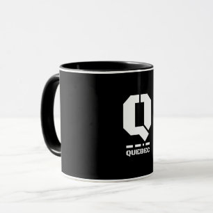 Taza Q(Quebec) Código fonético de alfabeto y morse de l