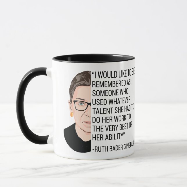 Taza QEPD tributo a RBG Ruth Bader Ginsburg (Izquierda)