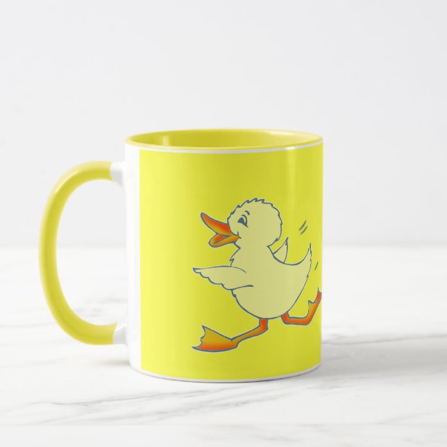 Taza Quackers de pato amarillo brillante (Izquierda)