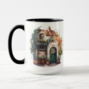 TAZA QUAINT WATERCOLOR IRLANDA COUNTRY VILLAGE SHOP