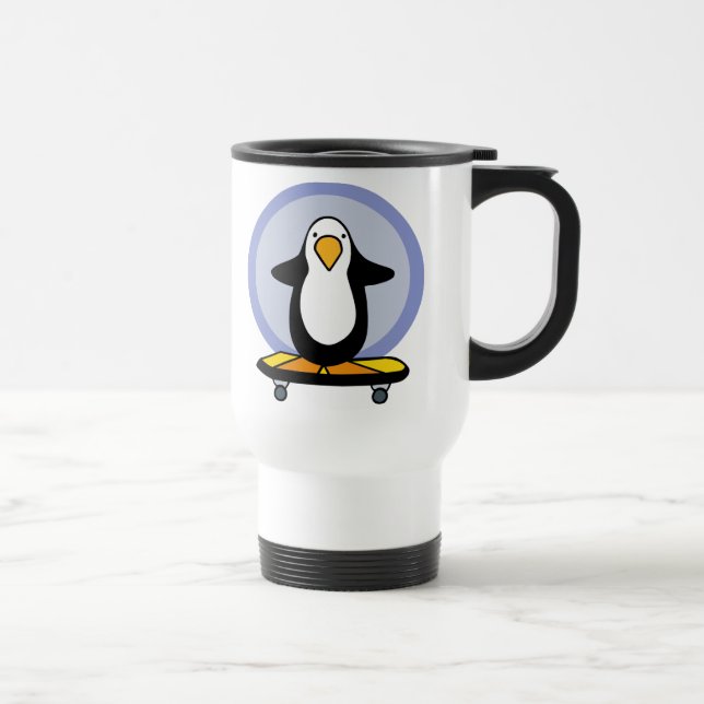 Taza que anda en monopatín del pingüino (Derecha)