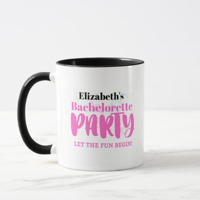 Taza Que comience la fiesta de soltera Personalized Mug (Izquierda)