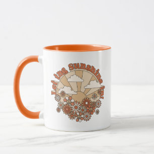 Taza Que el sol brille en las flores hippie de Groovy D