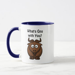 Taza Qué es Gnu, divertida Personalizado de búfalos Ani