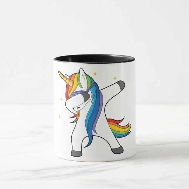 Taza que frota del unicornio lindo único (Centro)