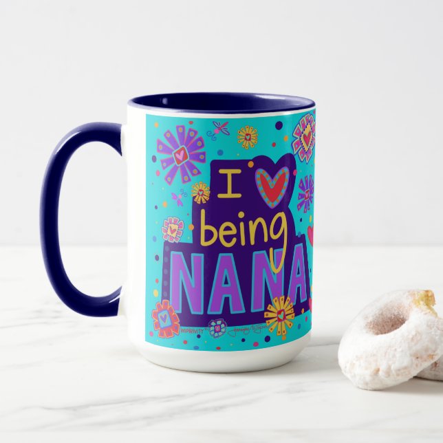 Taza Qué lindo me encanta ser Nana Inespirivierte café  (Con donut)