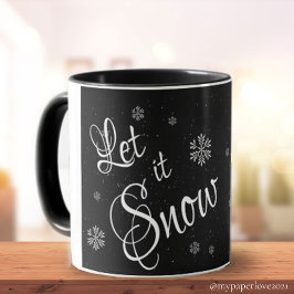 Taza Que Nieva a los Navidades de Black White Cull Niev