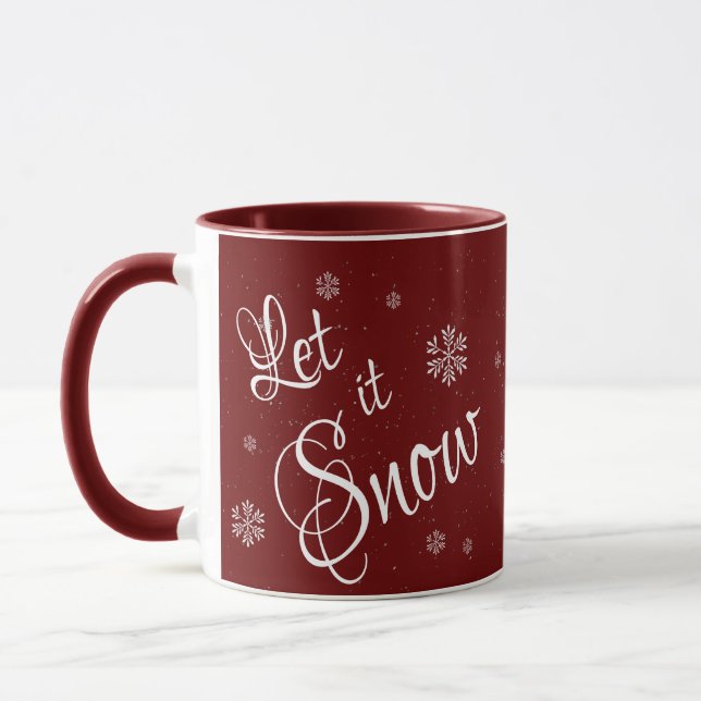 Taza Que Nieva a los Navidades de la Nieve Blanca Roja (Izquierda)