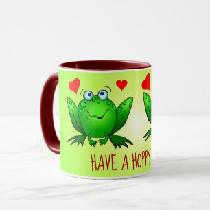 Taza Que tenga un día saltarín divertido con ranas de d