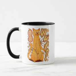 Taza ¿Qué? / Un Ilustracion de gato Naranja