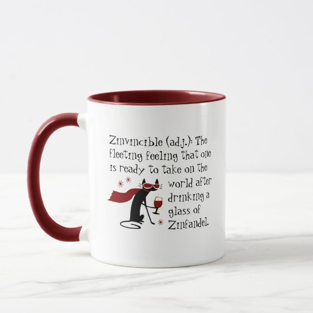 Taza Que Zinvencible Se Siente Graciosa Cita De Vino Zi (Izquierda)
