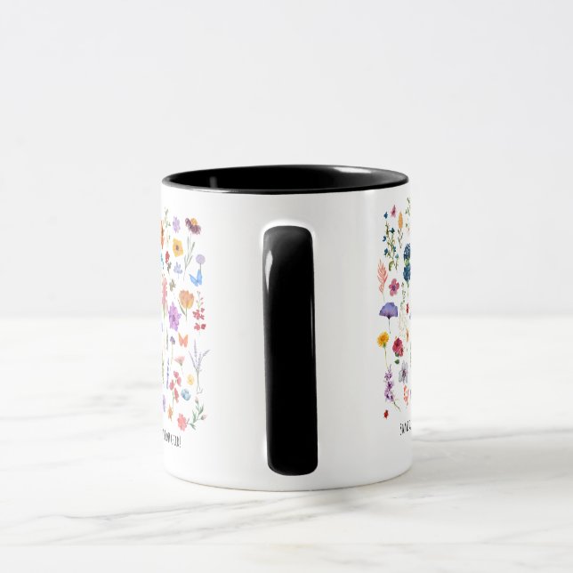 Taza quedarse con un niño florido silvestre (Asa)