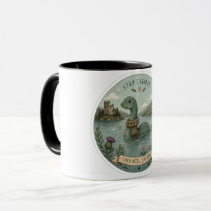 Taza Quédate Curioso Acogedor Críptido Nessie Monstruo 