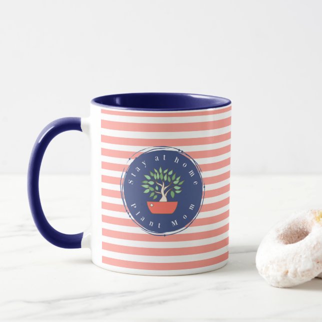 Taza Quédate en casa, mamá Bonsai Tree (Con donut)