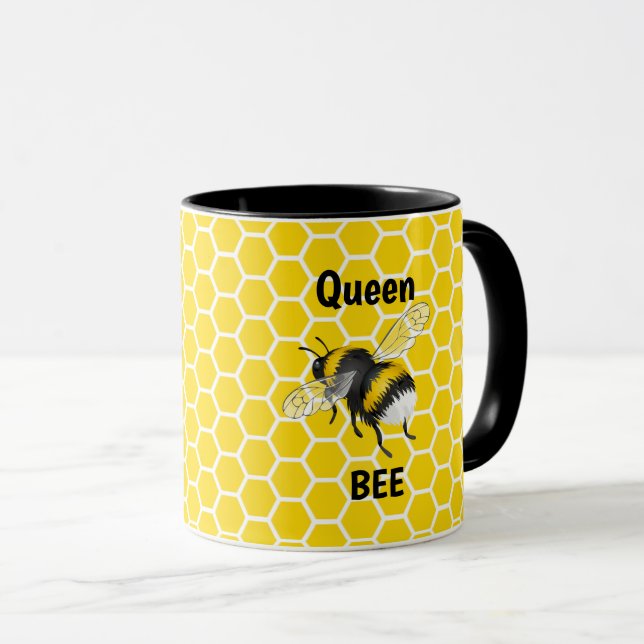 Taza Queen Bee Honeycomb 2-Tone Coffee Mug (Anverso derecho)