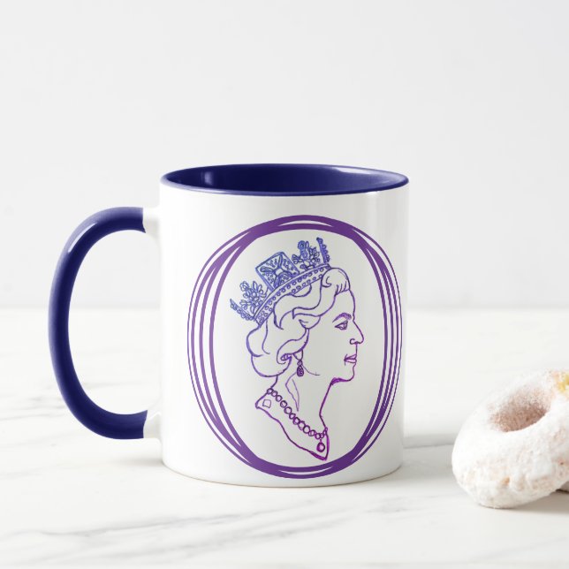 Taza Queen Elizabeth Profile (Con donut)